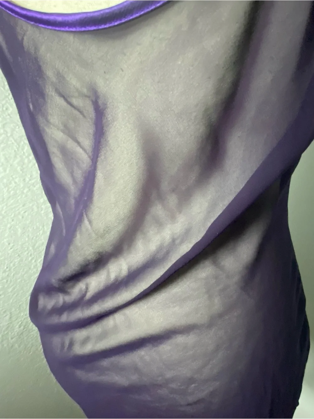 Y2K Sheer Purple Mesh Sarin Trim Slip Size Medium